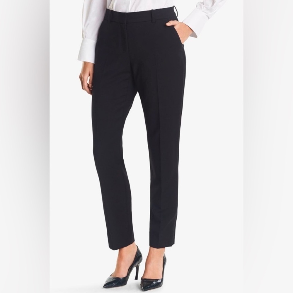 MM Lafleur Abbott Wool Blend Zip Ankle Trouser‎ Pants Tuxedo Black 6 Career Work